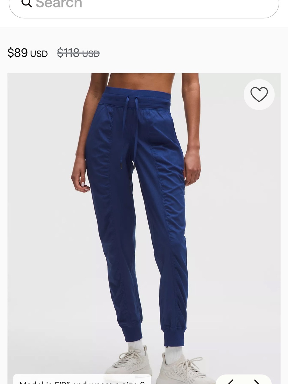 NWOT lululemon athletica Deep Blue Drawstring Track Joggers